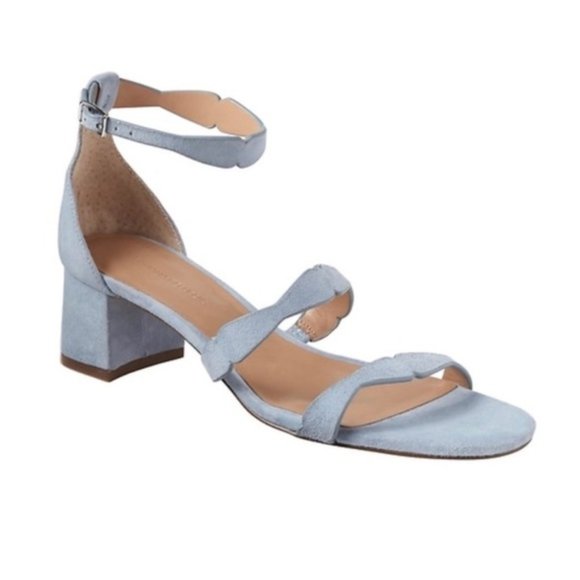 baby blue block heel sandals